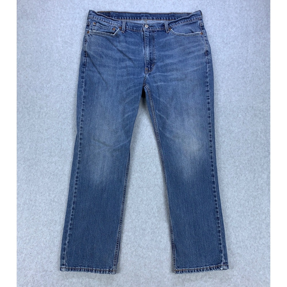 Levi's 514 Straight Fit Jeans Mens 38x30 Blue Denim Medium Wash Distressed